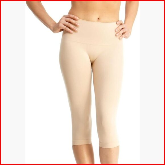 High Waisted Tummy Control Shapewear Leggings Compression Capri S to Q2